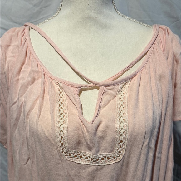 Women's Soft Pink Peasant Blouse - Picture 2 of 5